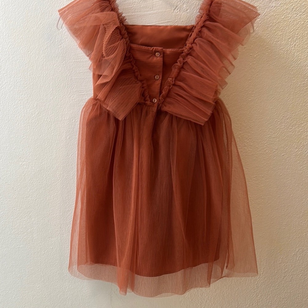 H&M Rust Tulle Ruffle Formal Dress - Picture 2 of 2